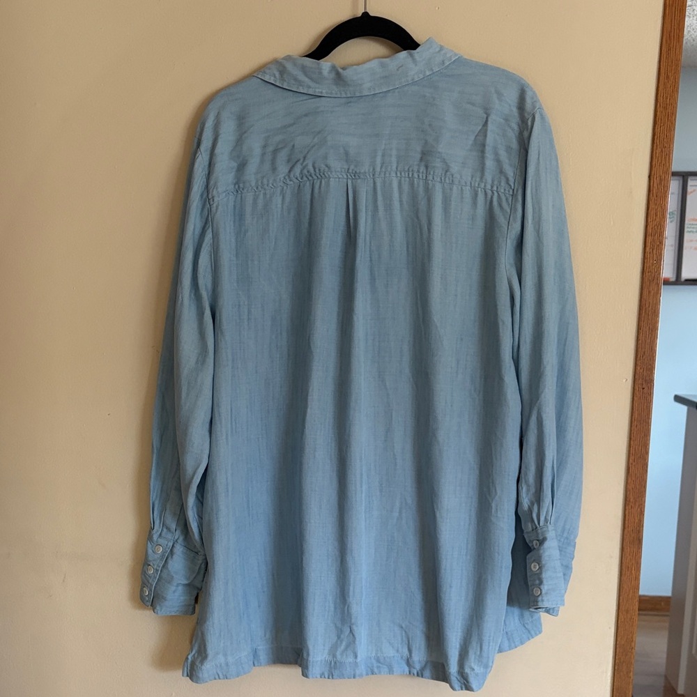 Soft Surroundings Chambray Button Down Tunic Styl… - image 3